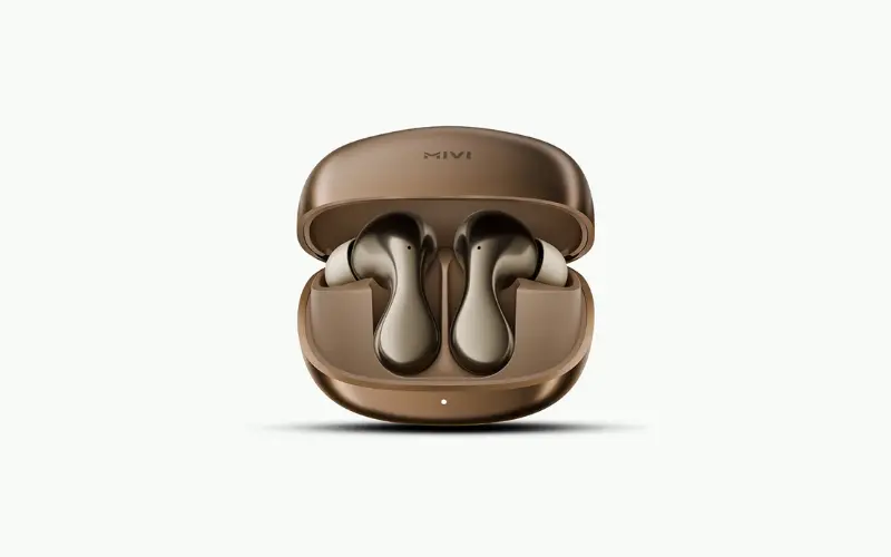 MIVI AI Buds copper color in case