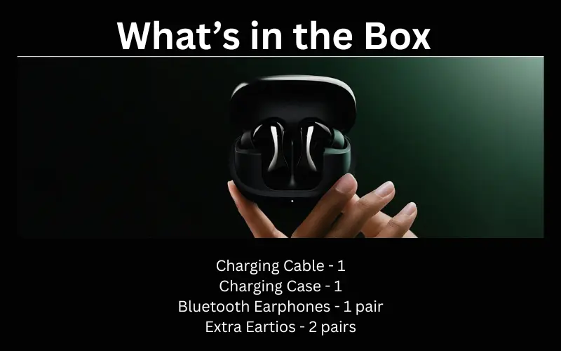 MIVI AI Buds items in box