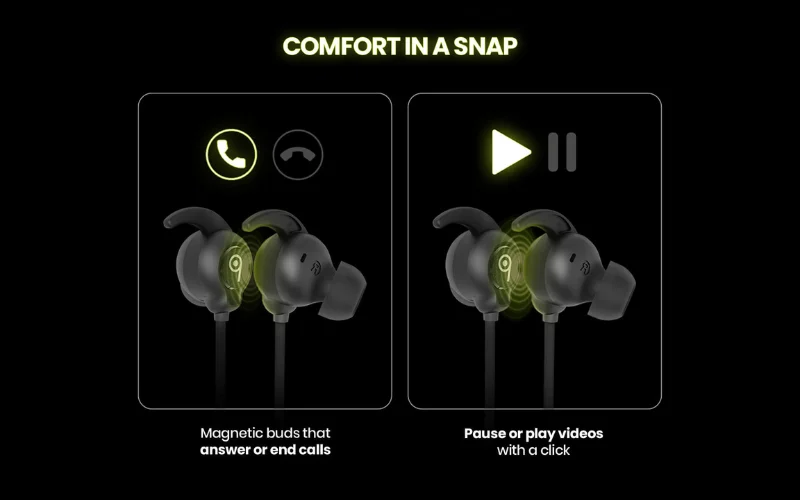 Lava Probuds N21 neckband Headset magnetic buds img