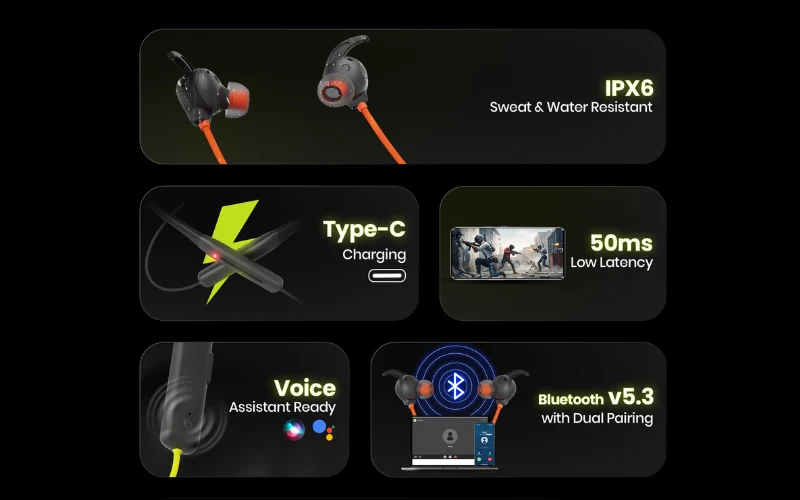 Lava Probuds N21 neckband Headset spes