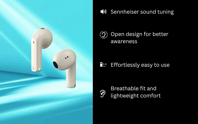 Sennheiser ACCENTUM Open wireless earbuds design img